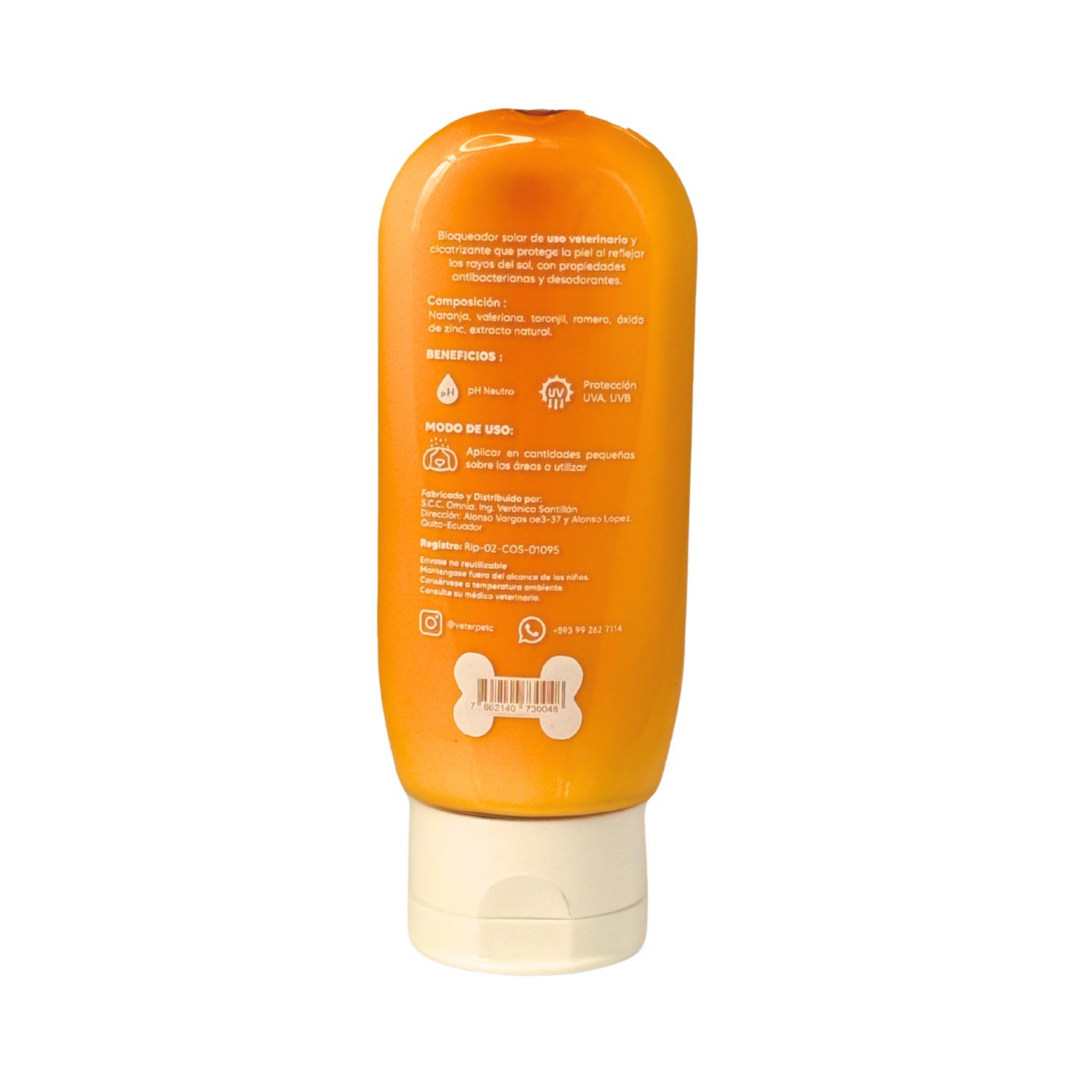 Bloqueador Solar Cicatrizante 30+ Para Mascotas VETERPET 130 G
