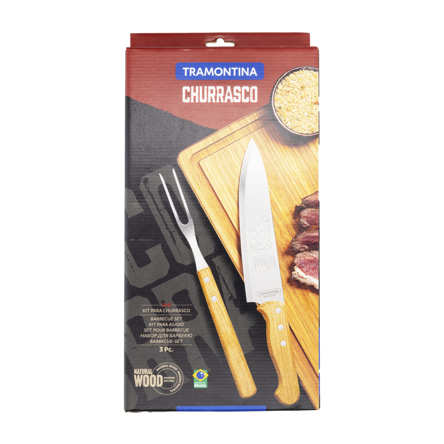 Utensilios Para Barbacoa Churrasco Kit TRAMONTINA X 3 Uds