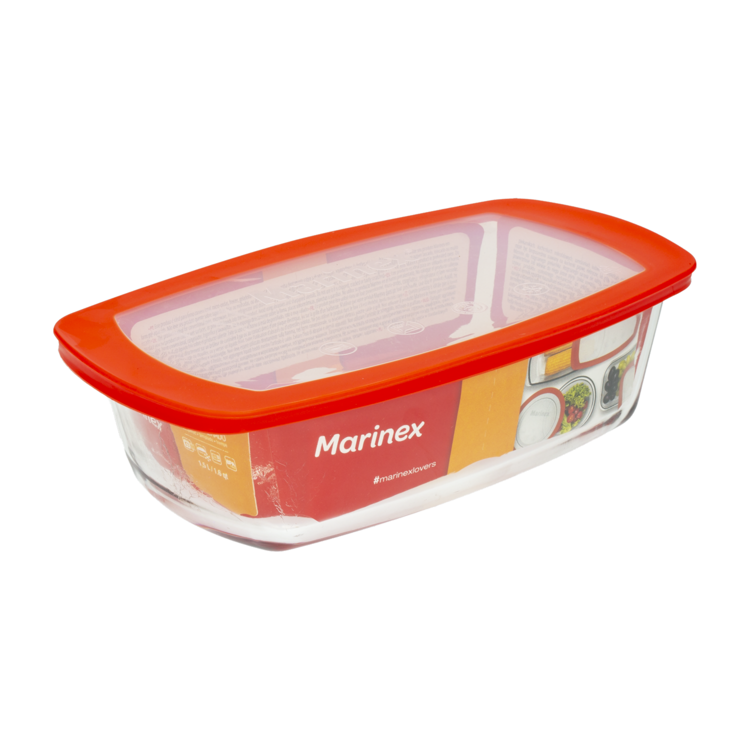 Molde Refractario Rectangular Para Pan Con Tapa MARINEX 1.5 Litros