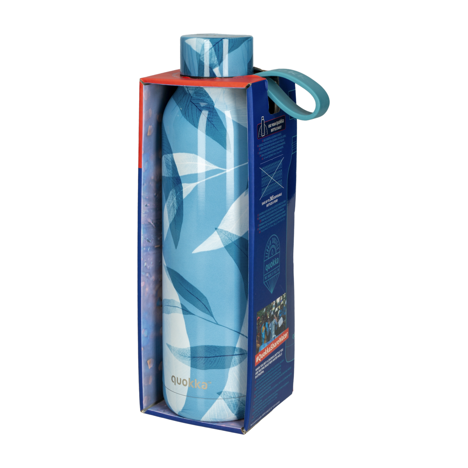 Botella Térmica Con Correa Viento Azul QUOKKA 630 Ml
