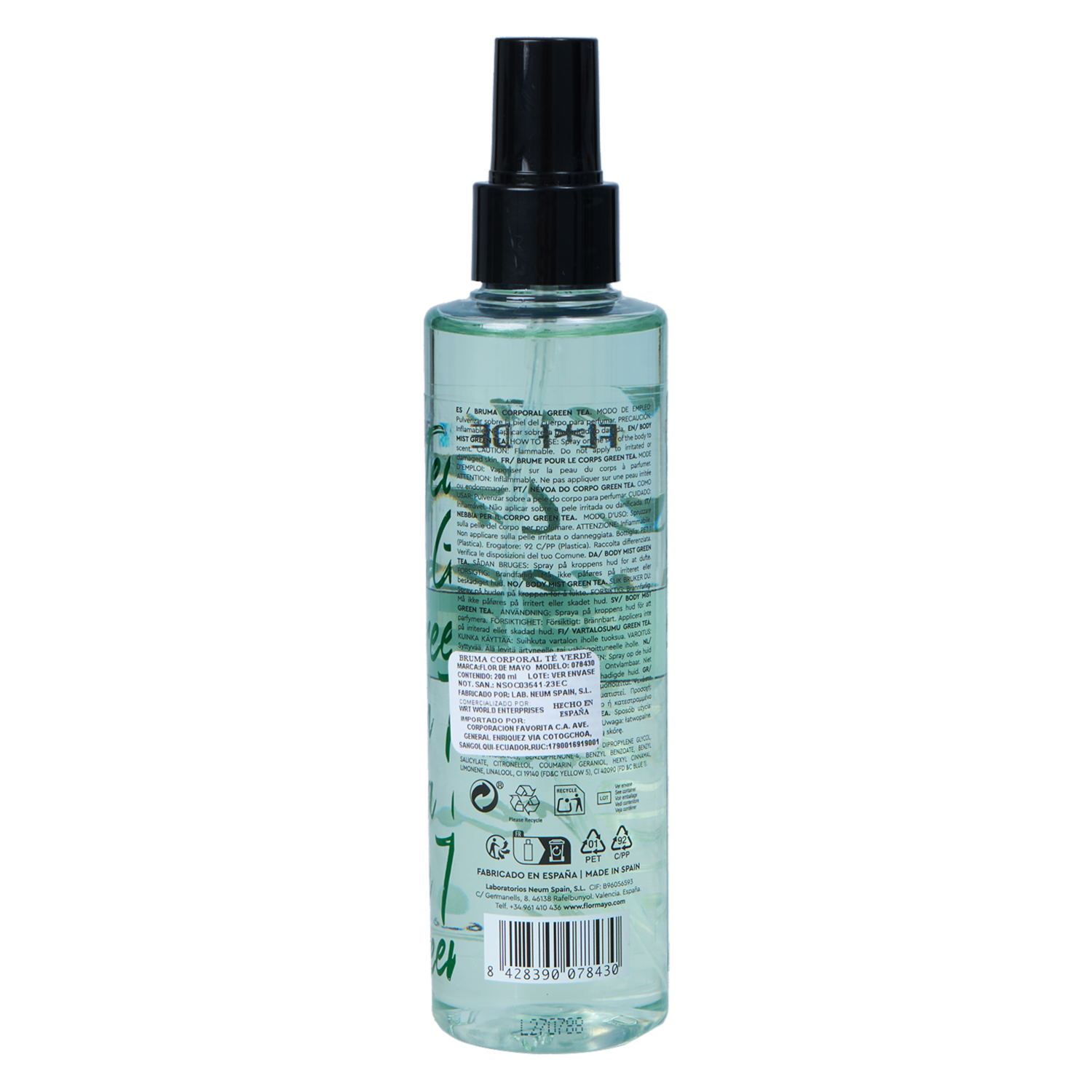 Body Splash Te Verde FLOR DE MAYO 200 Ml