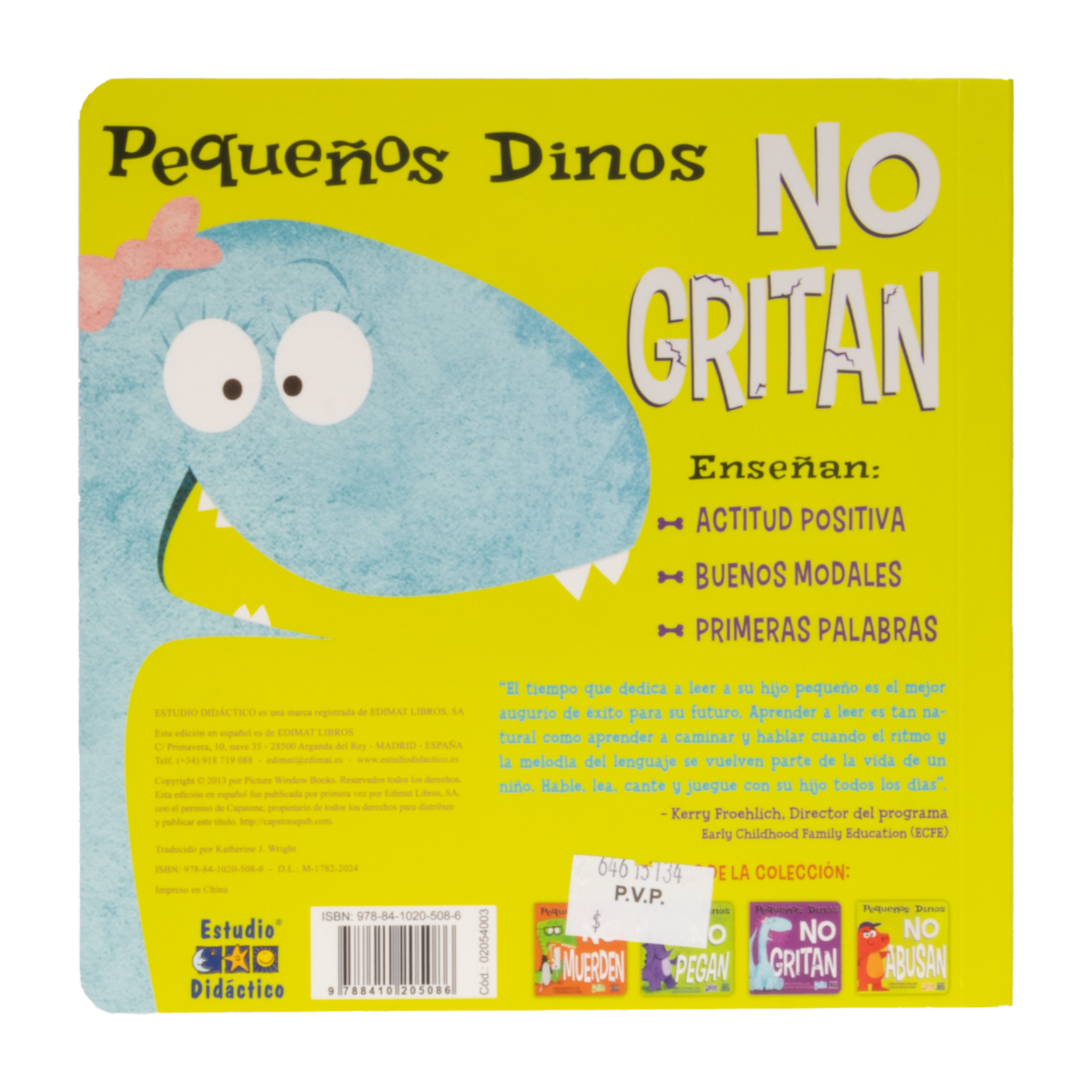 Libro Pequeños Dinos No Gritan ESTUDIO DIDACTICO 20 Páginas