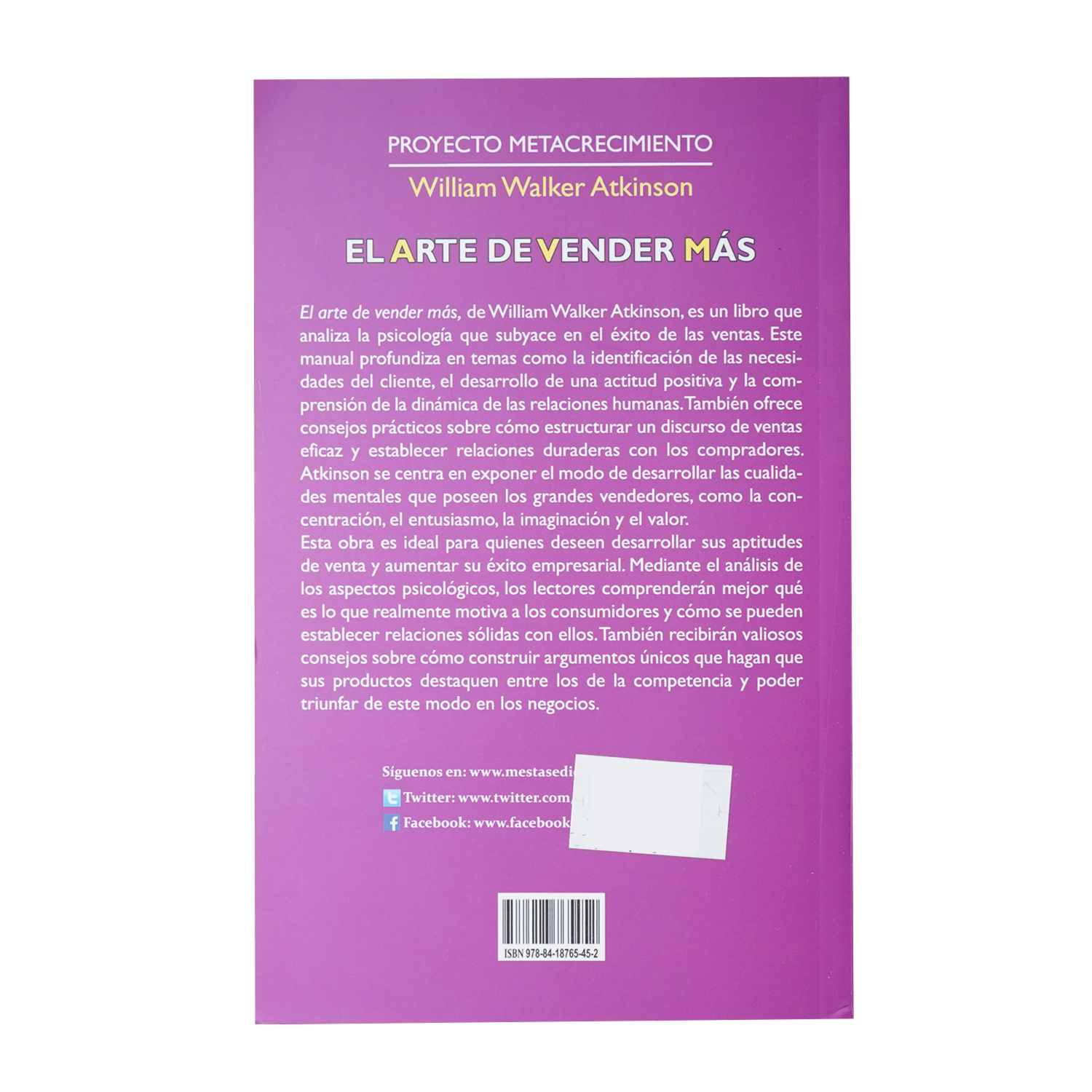 Libro El Arte De Vender Mas MESTAS 190 Páginas
