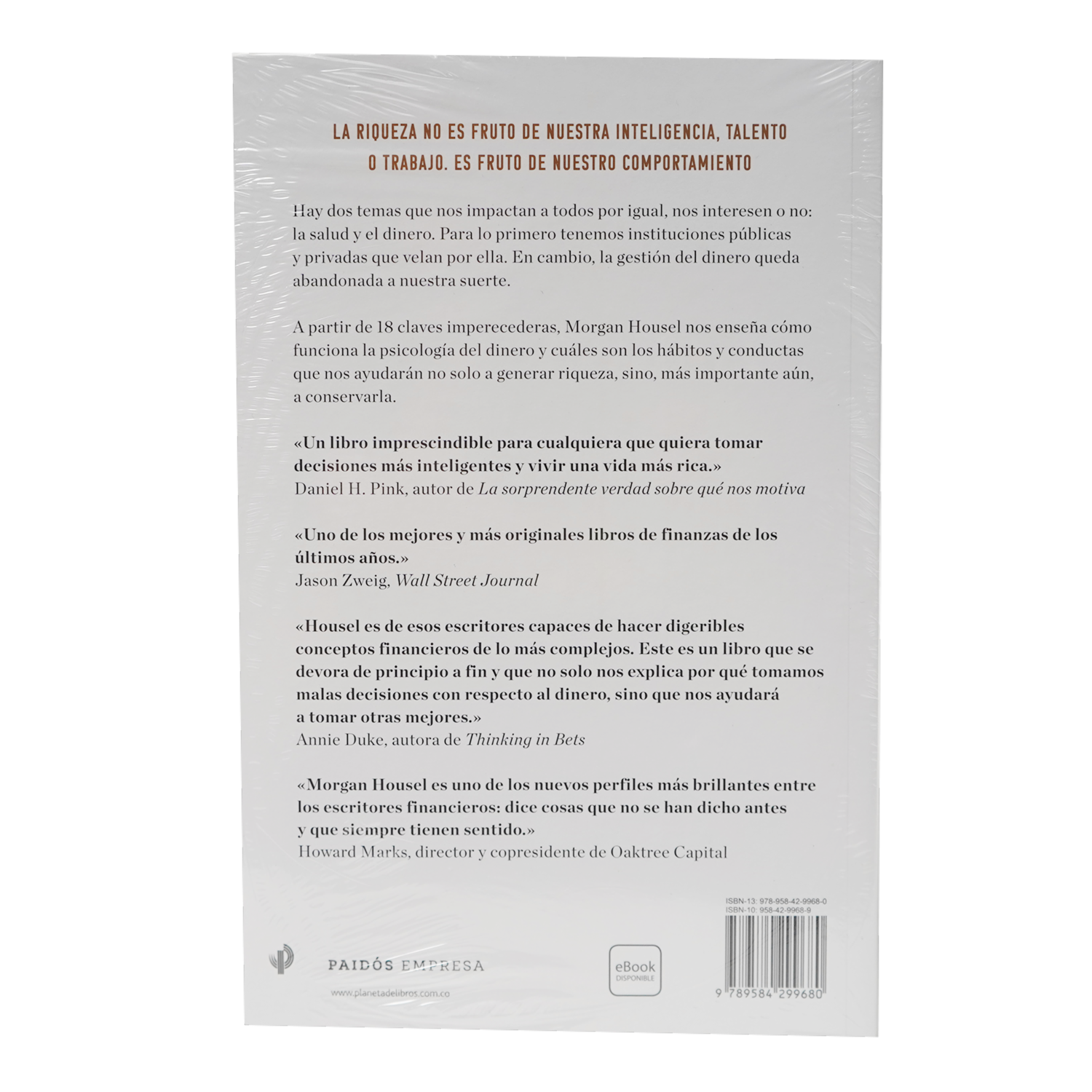Libro La Psicología Del Dinero PAIDÓS 305 Páginas
