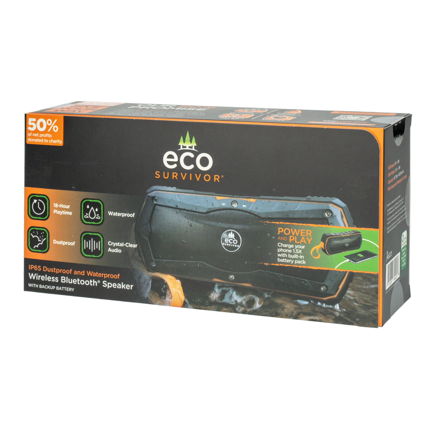 Parlante Portátil Con Cargador Usb ECO SURVIVOR 16,7 Wh