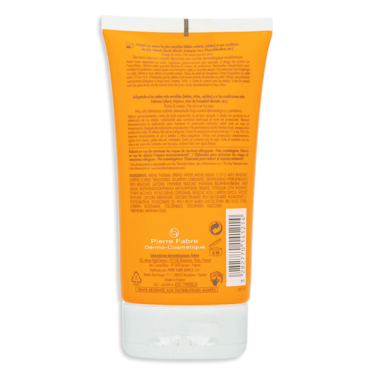 Protector Solar Intense Protect Fluido Ultra Resistente Al Agua SPF 50+ AVÈNE 150 Ml