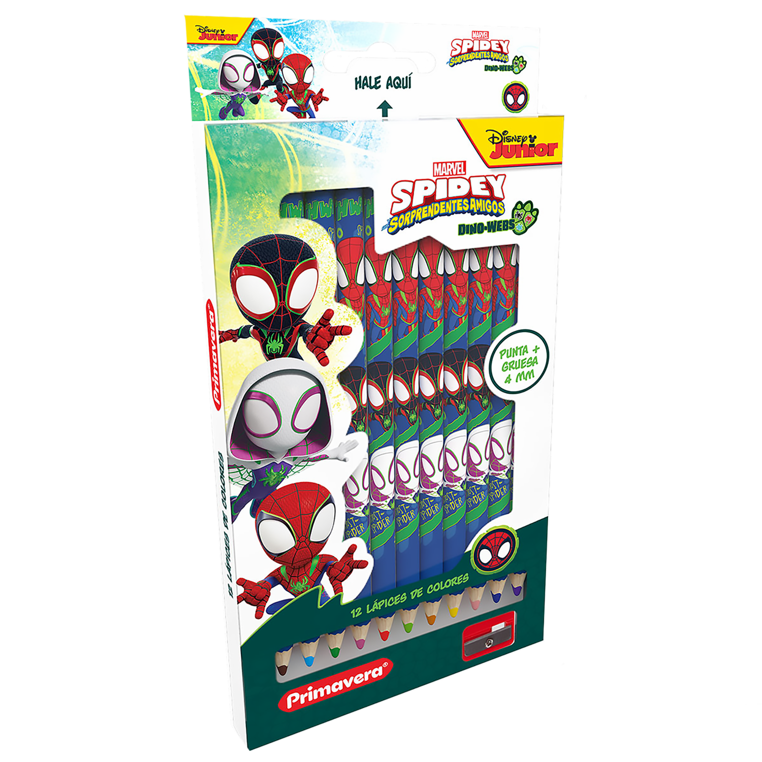 Lápices De Colores Triangulares Personajes Para Niño PRIMAVERA X 12 Uds