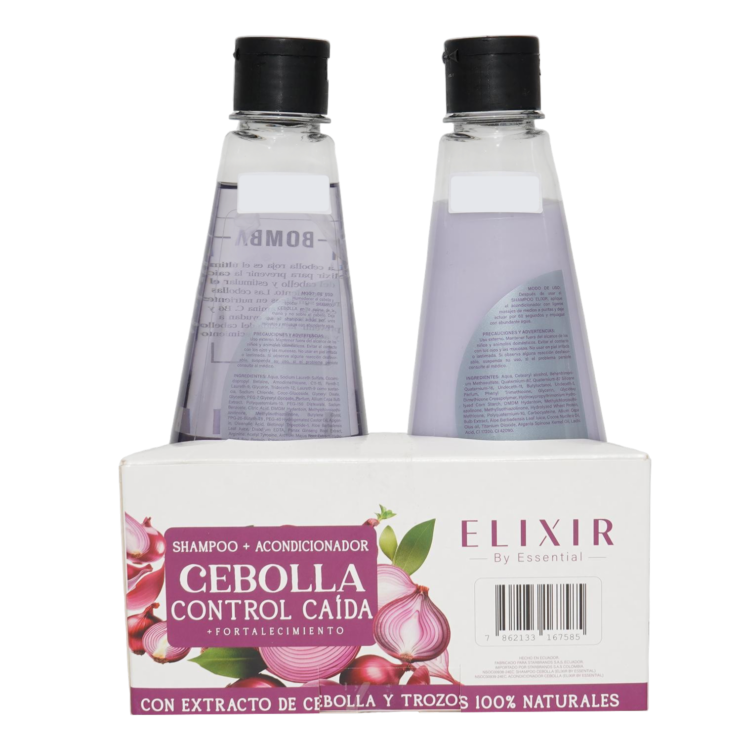 Shampoo De Cabello Y Acondicionador Cebolla Control Caída ELEXIR 2 X 370 Ml