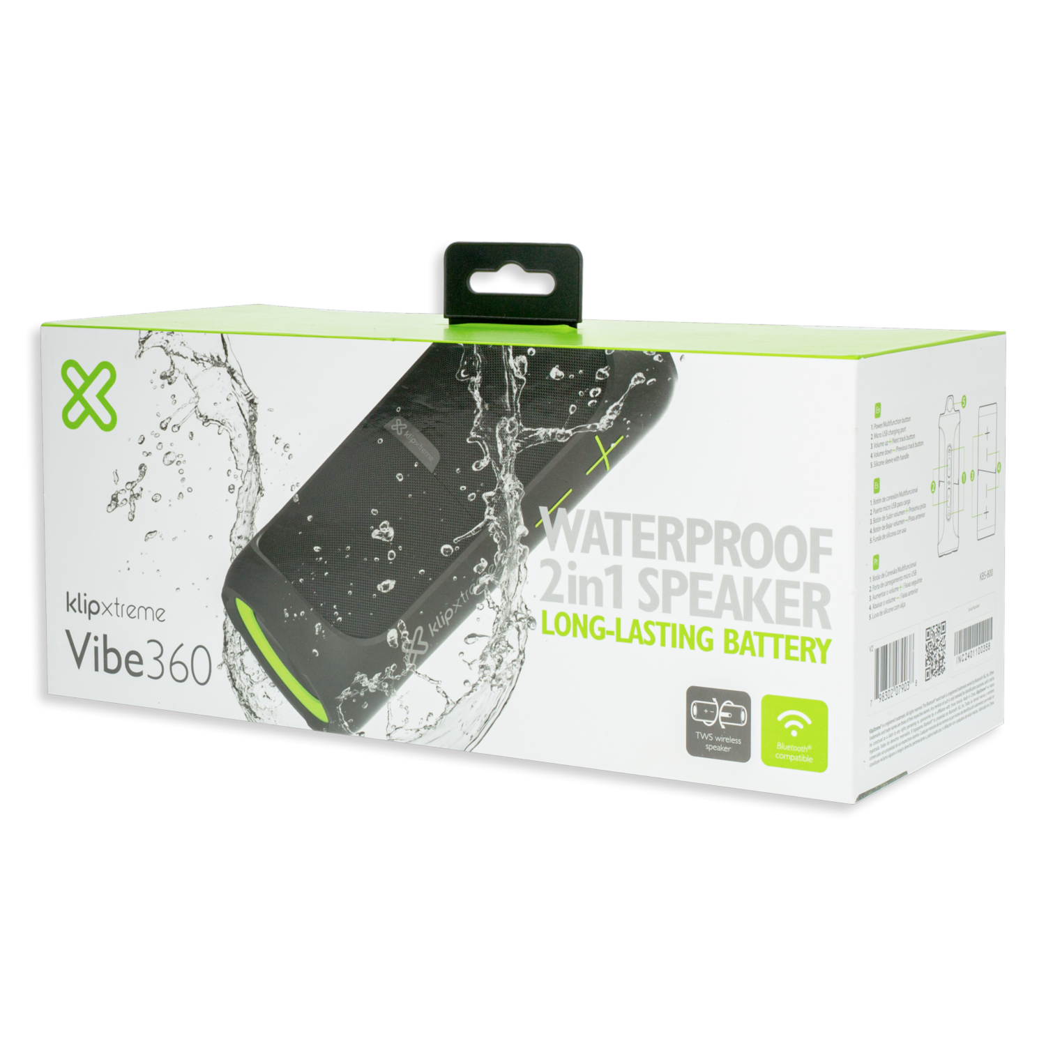 Parlante A Prueba De Agua 2 En 1 KLIPXTREME Bluetooth