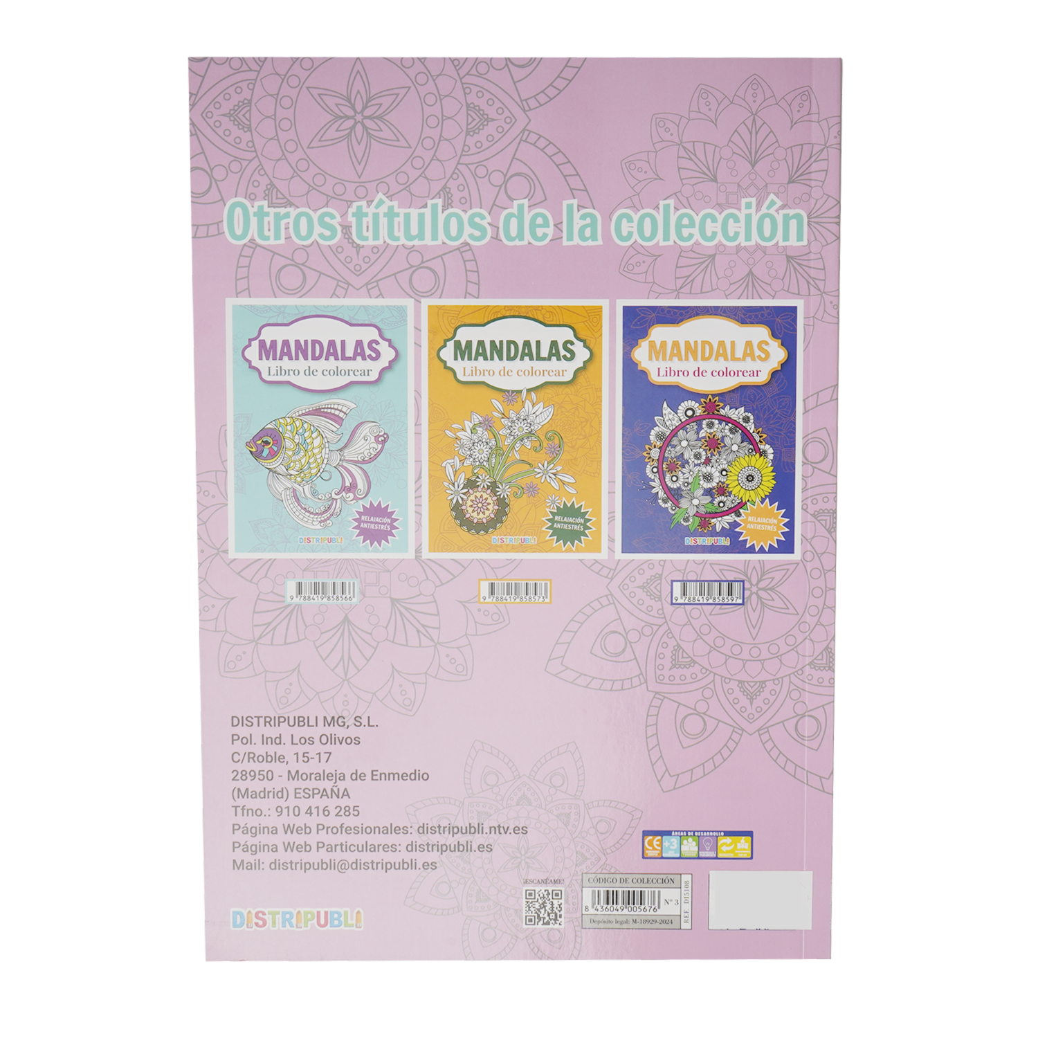 Libro Mandalas Para Colorear DISTRIPUBLI 15 Páginas