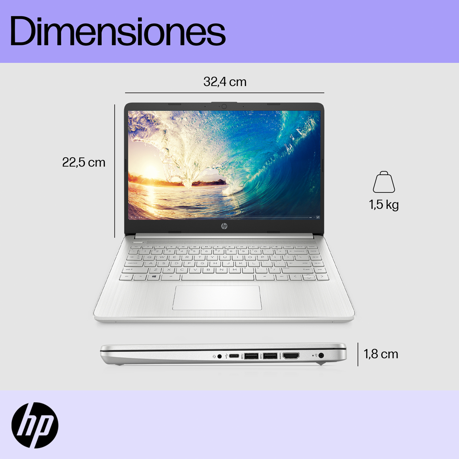Notebook Silver HP 14″