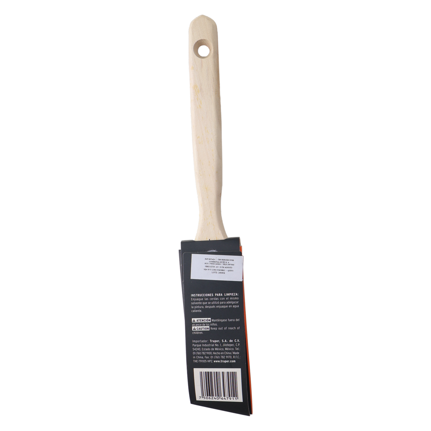 Brocha Corte Angular Con Mango De Madera TRUPER 38 Mm