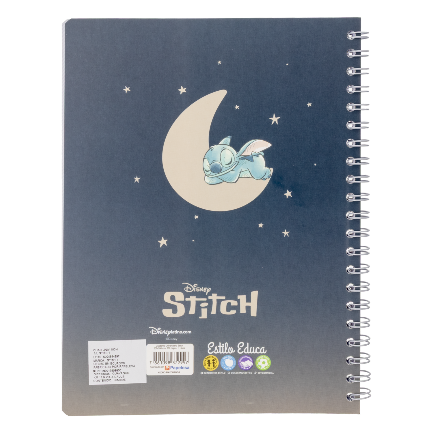 Cuaderno Universitario 1 Línea Stitch DISNEY 100 Hojas