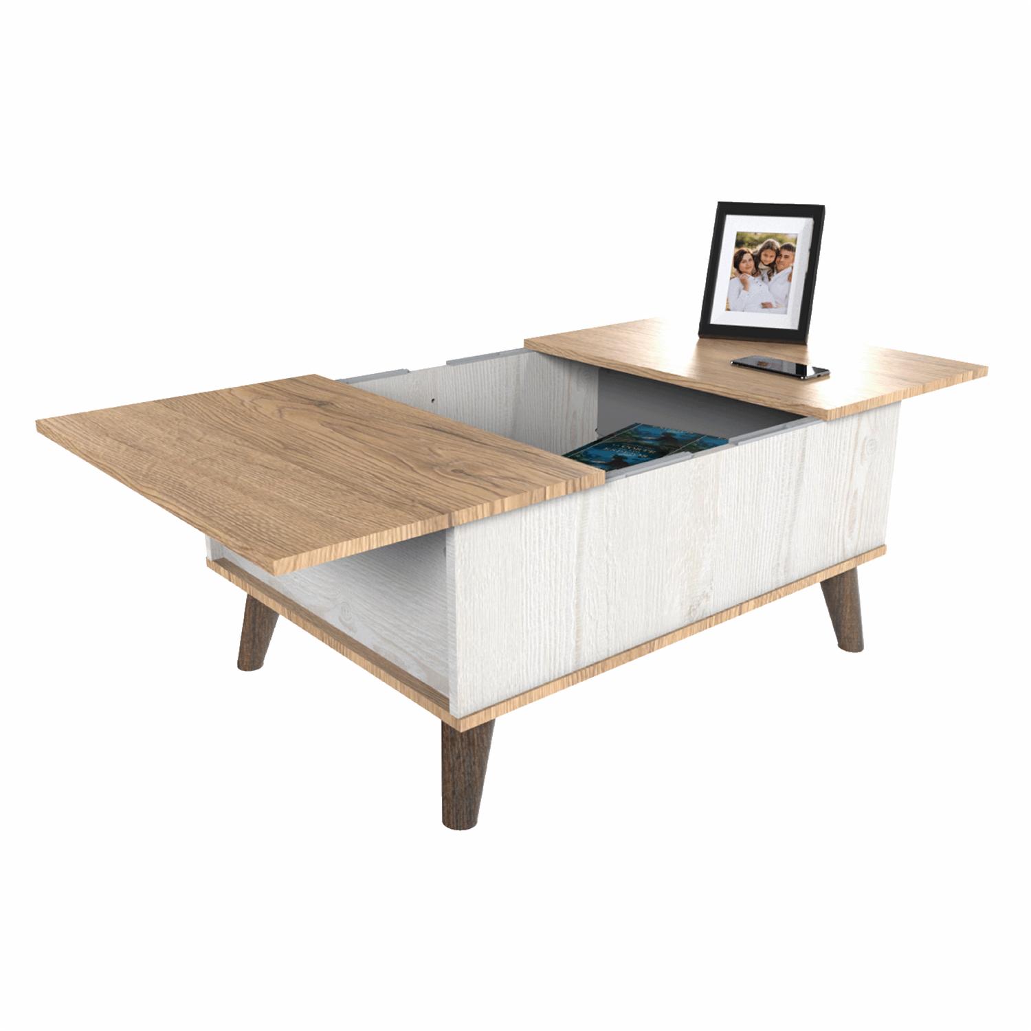 Mesa De Centro Valladolid Color Amaranto Y Alaska MUEBLE FÁCIL MDP