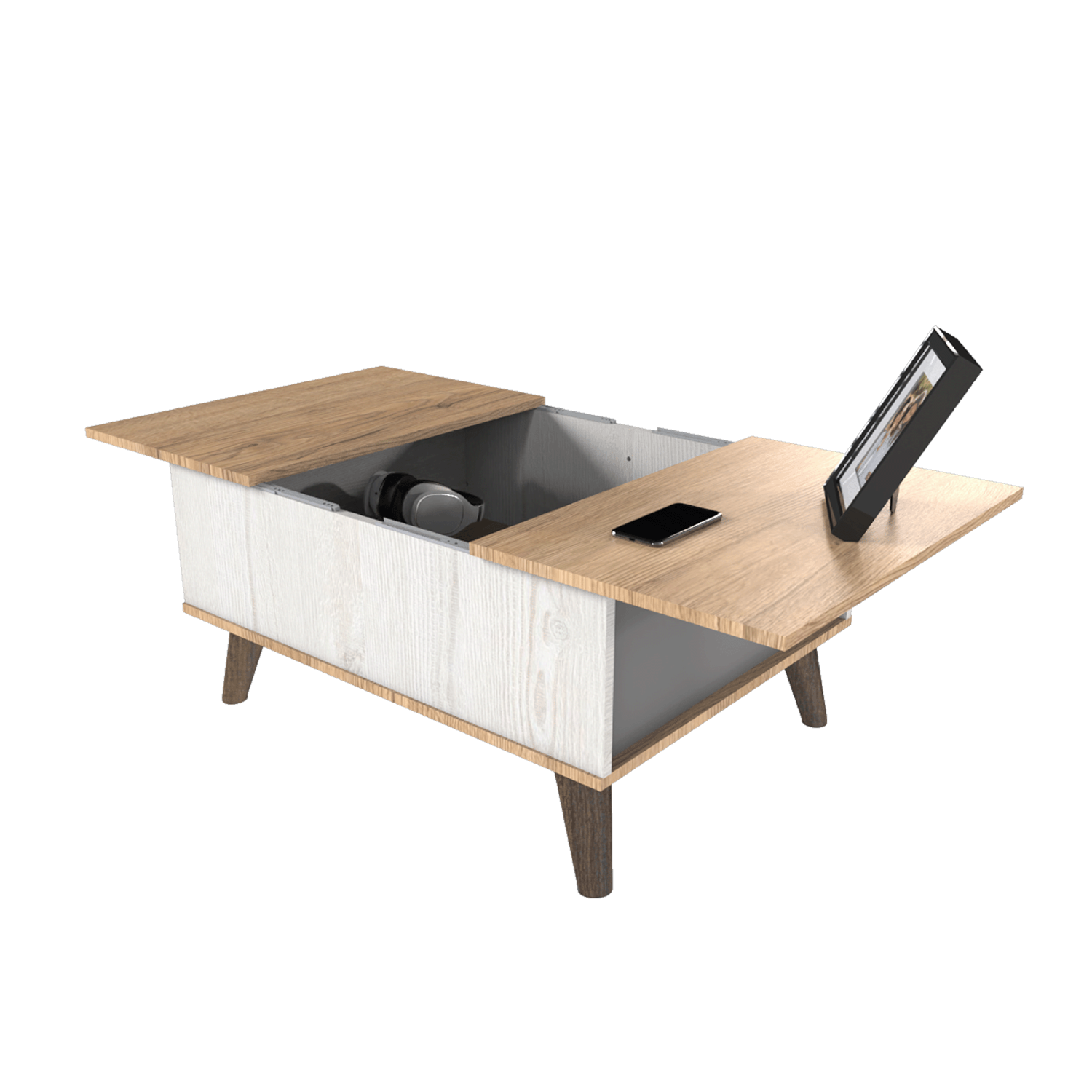 Mesa De Centro Valladolid Color Amaranto Y Alaska MUEBLE FÁCIL MDP