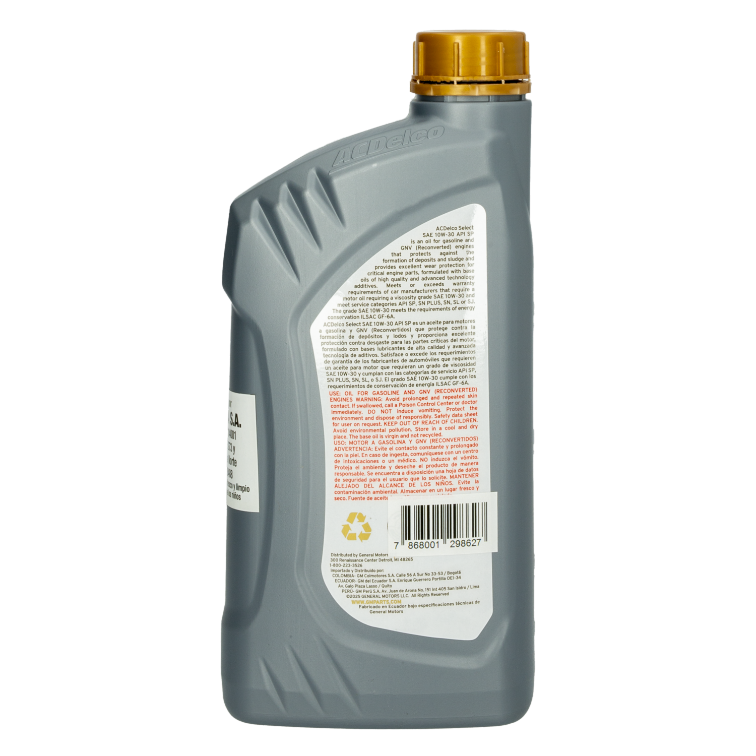 Aceite Para Auto SAE 10W30 SP ACDELCO 0,25