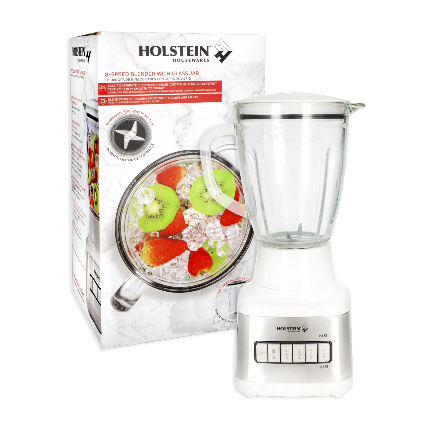 Licuadora 500 Watts HH-09101022G HOLSTEIN 8 Velocidades
