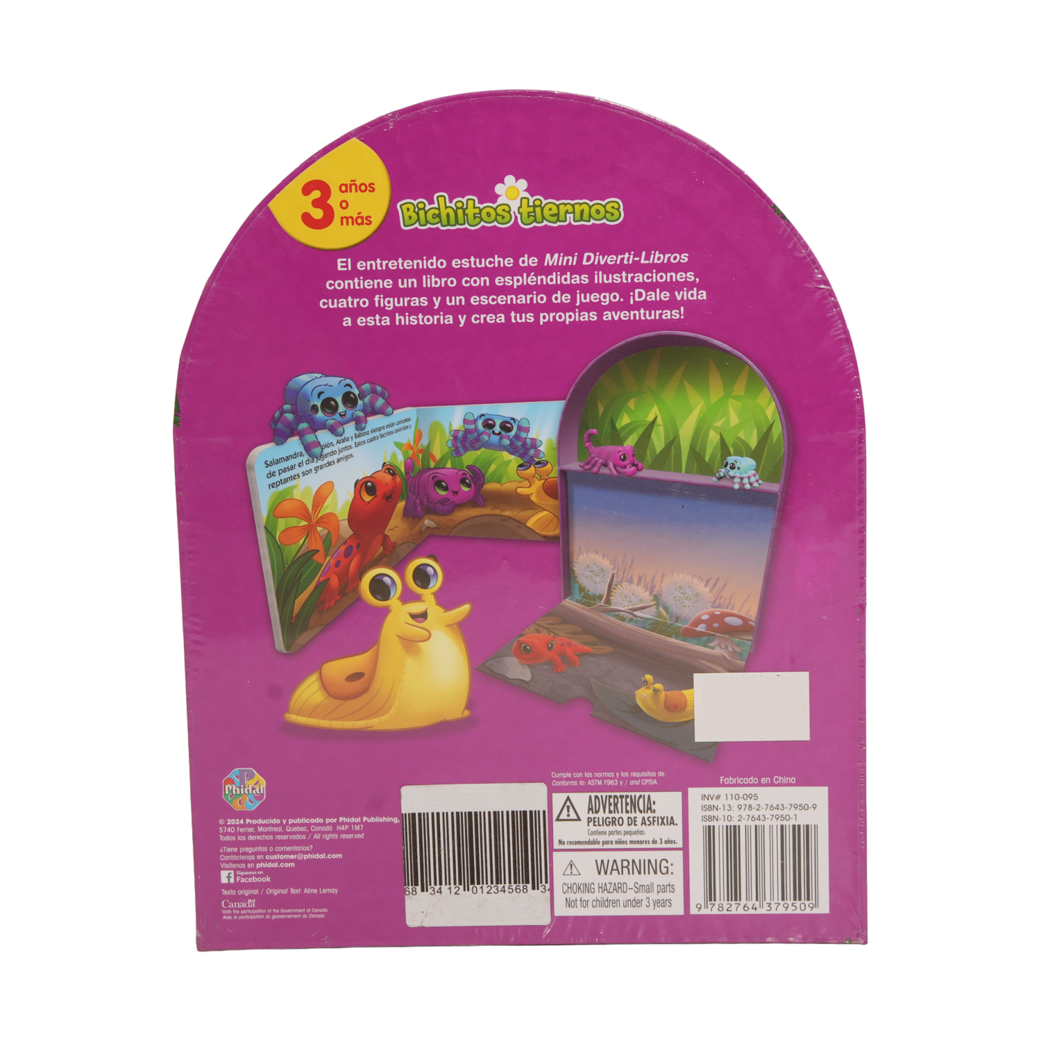 Libro Tiernas Criaturas Bichos Mini Divertilibros PHIDAL 15 Páginas