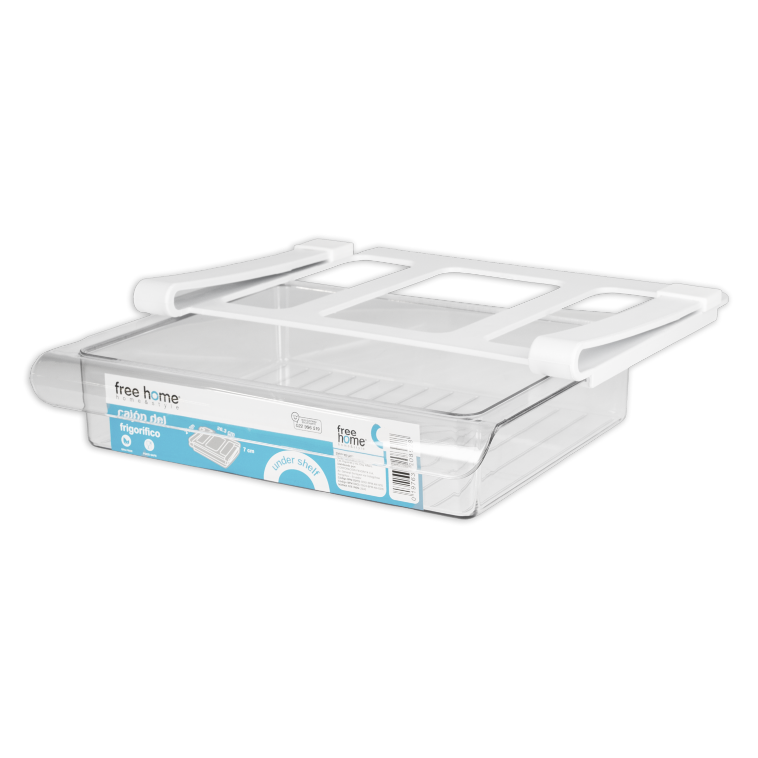 Organizador De Nevera Colgante Bajo Transparente Con Sujetador FREE HOME 26.3X21X7 Cm