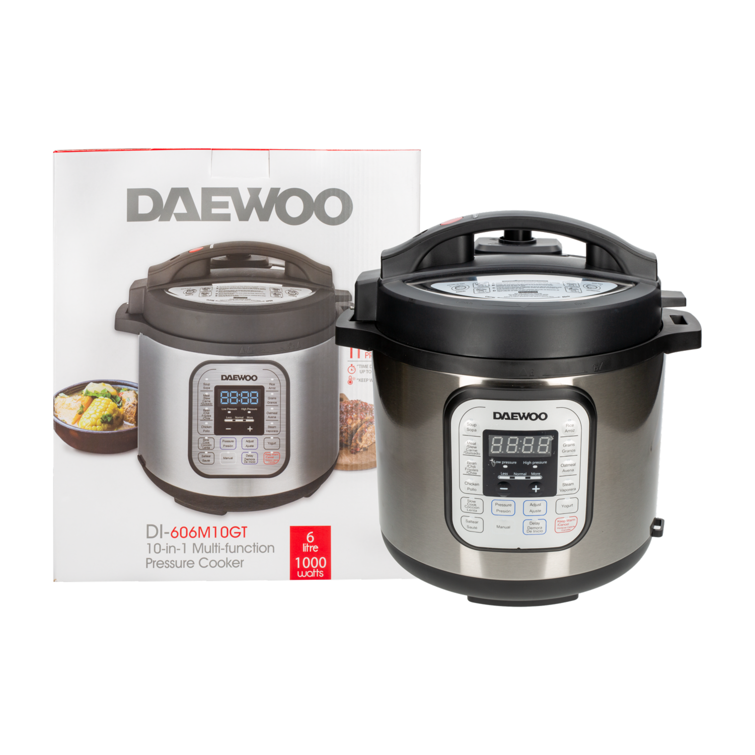 Olla Arrocera Multifunción Con Control Digital DI-606-M10GT DAEWOO 6 Litros