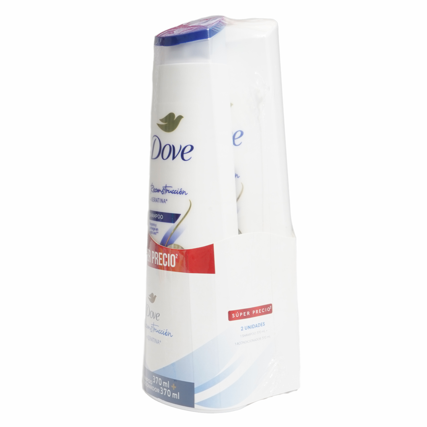 Shampoo De Cabello Y Acondicionador Reconstrucción + Keratina Pack DOVE 2 x 370 Ml
