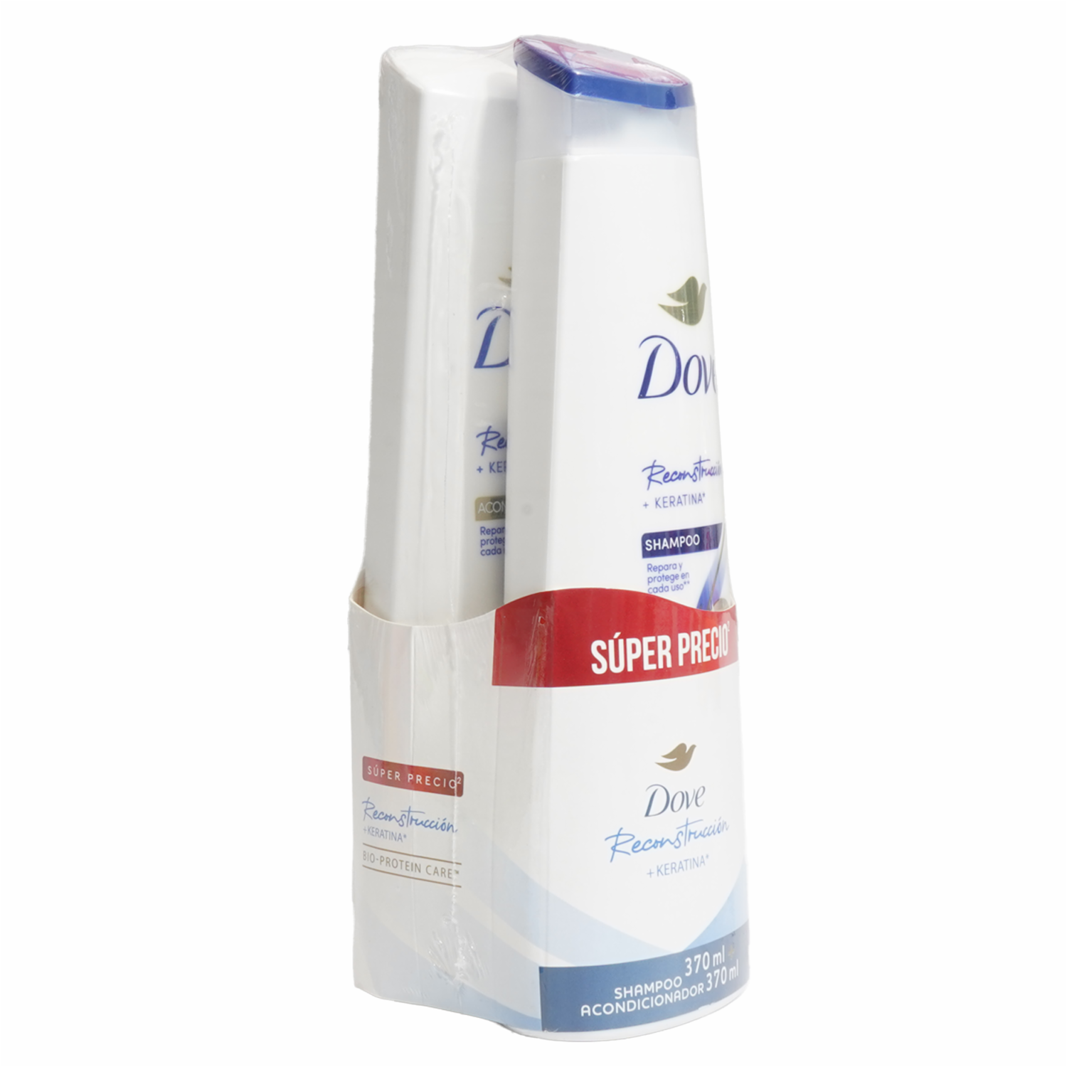 Shampoo De Cabello Y Acondicionador Reconstrucción + Keratina Pack DOVE 2 x 370 Ml