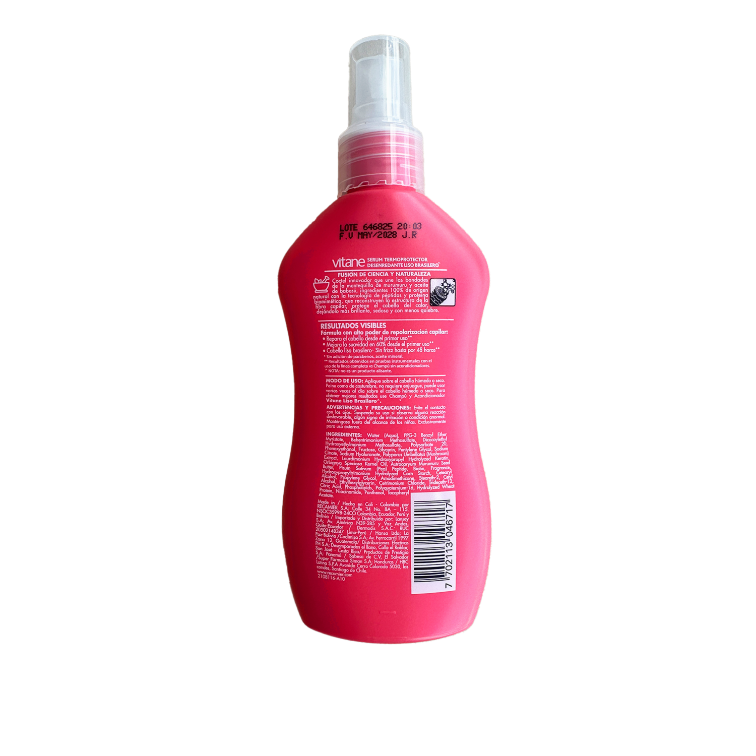 Sérum Capilar Termoprotector Liso Brasilero Con Péptidos VITANE 150 Ml