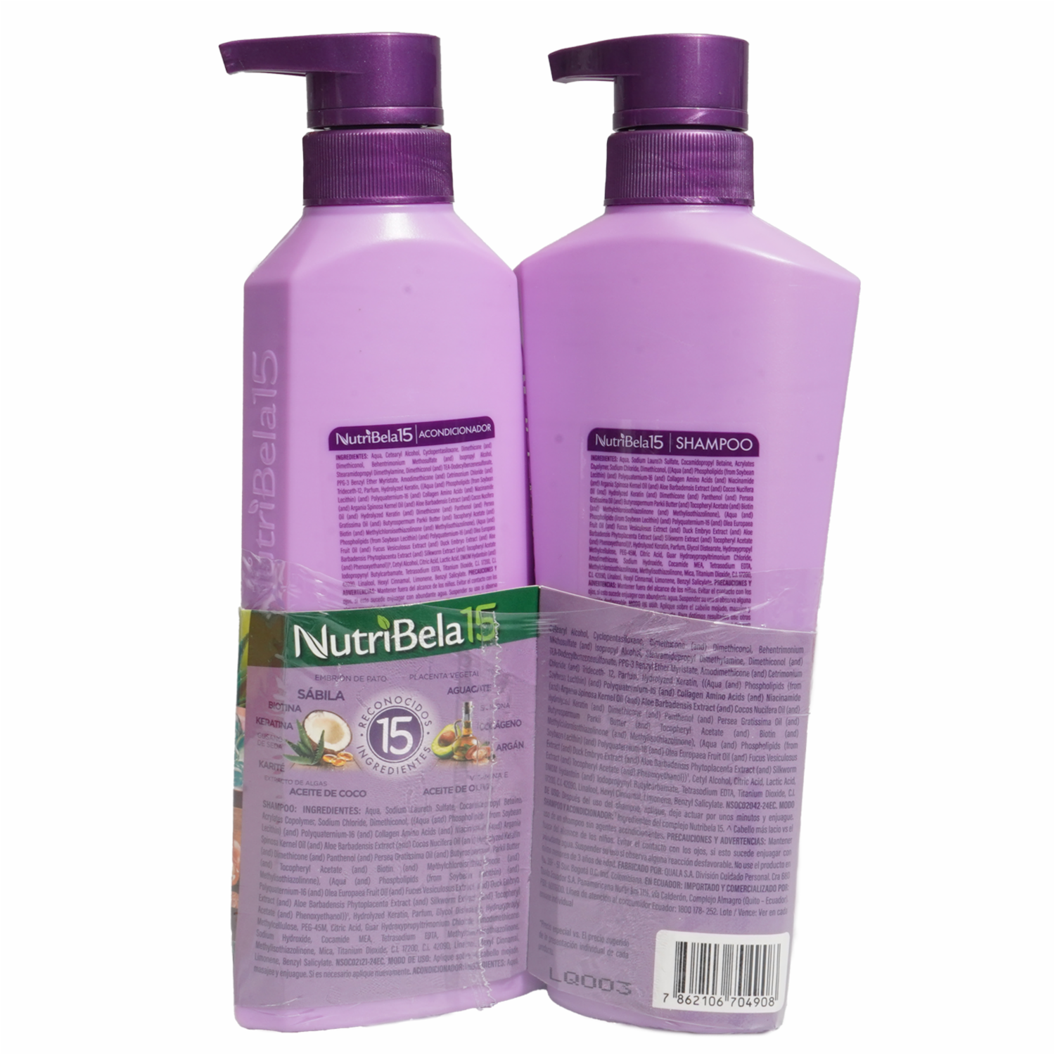 Shampoo De Cabello Y Acondicionador Biokeratina Anti Frizz Pack NUTRIBELA 770 Ml