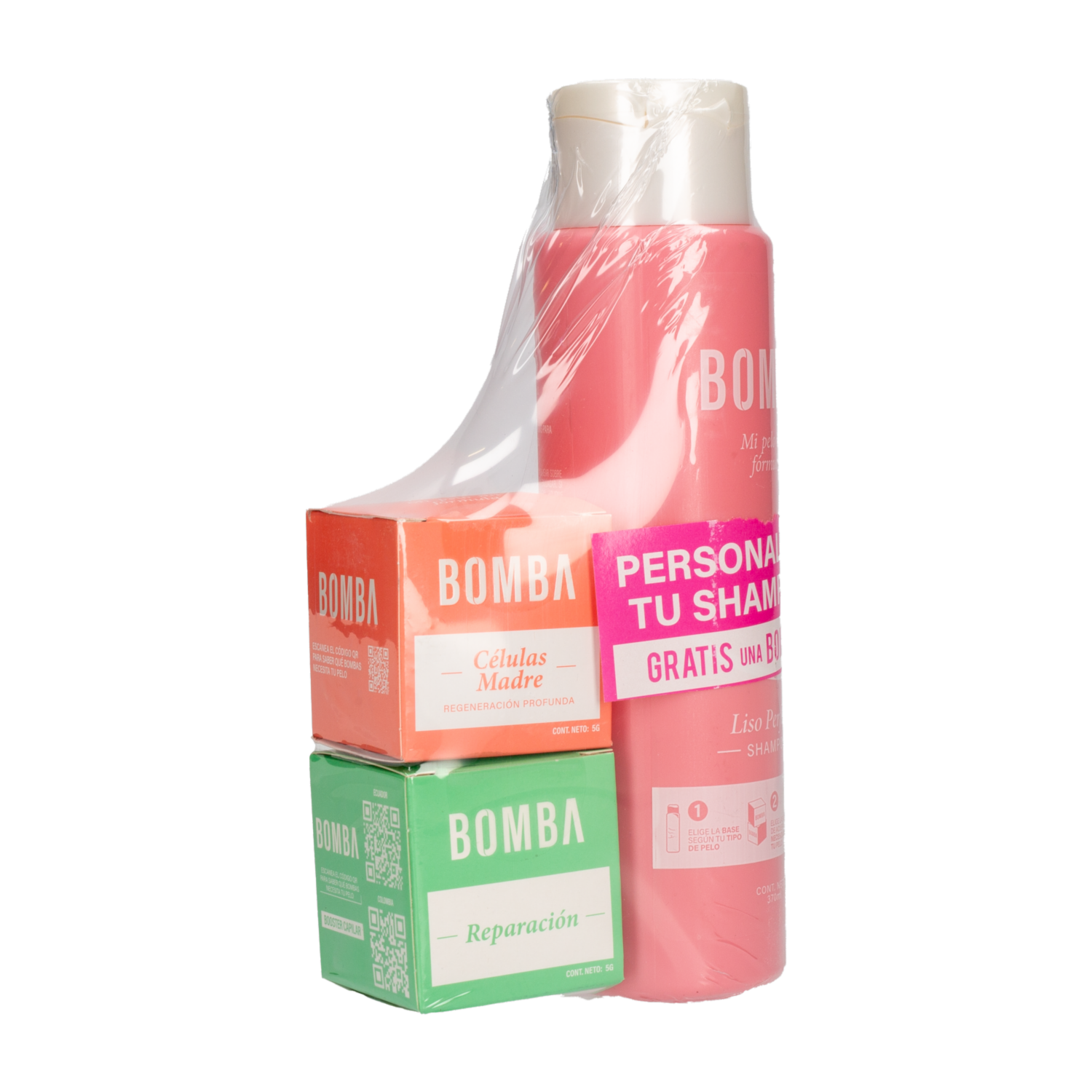 Kit Capilar Bomba Mix Shampoo Liso Perfecto + Bomba Control Caída+Bomba Anti Frizz BOMBA 370 Ml