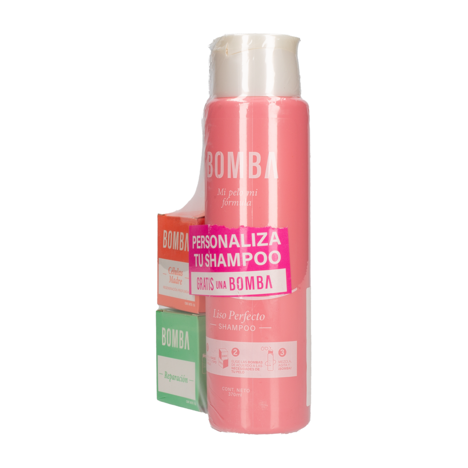 Kit Capilar Bomba Mix Shampoo Liso Perfecto + Bomba Control Caída+Bomba Anti Frizz BOMBA 370 Ml