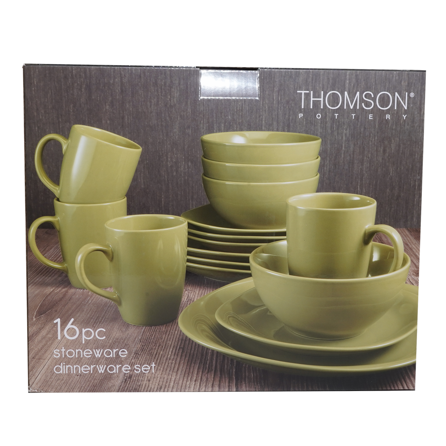 Vajilla 16 Piezas  Redonda THOMSON POTTERY Verde