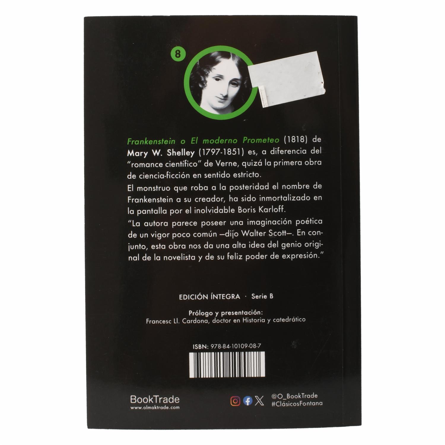Libro Frankenstein FONTANA 256 Páginas