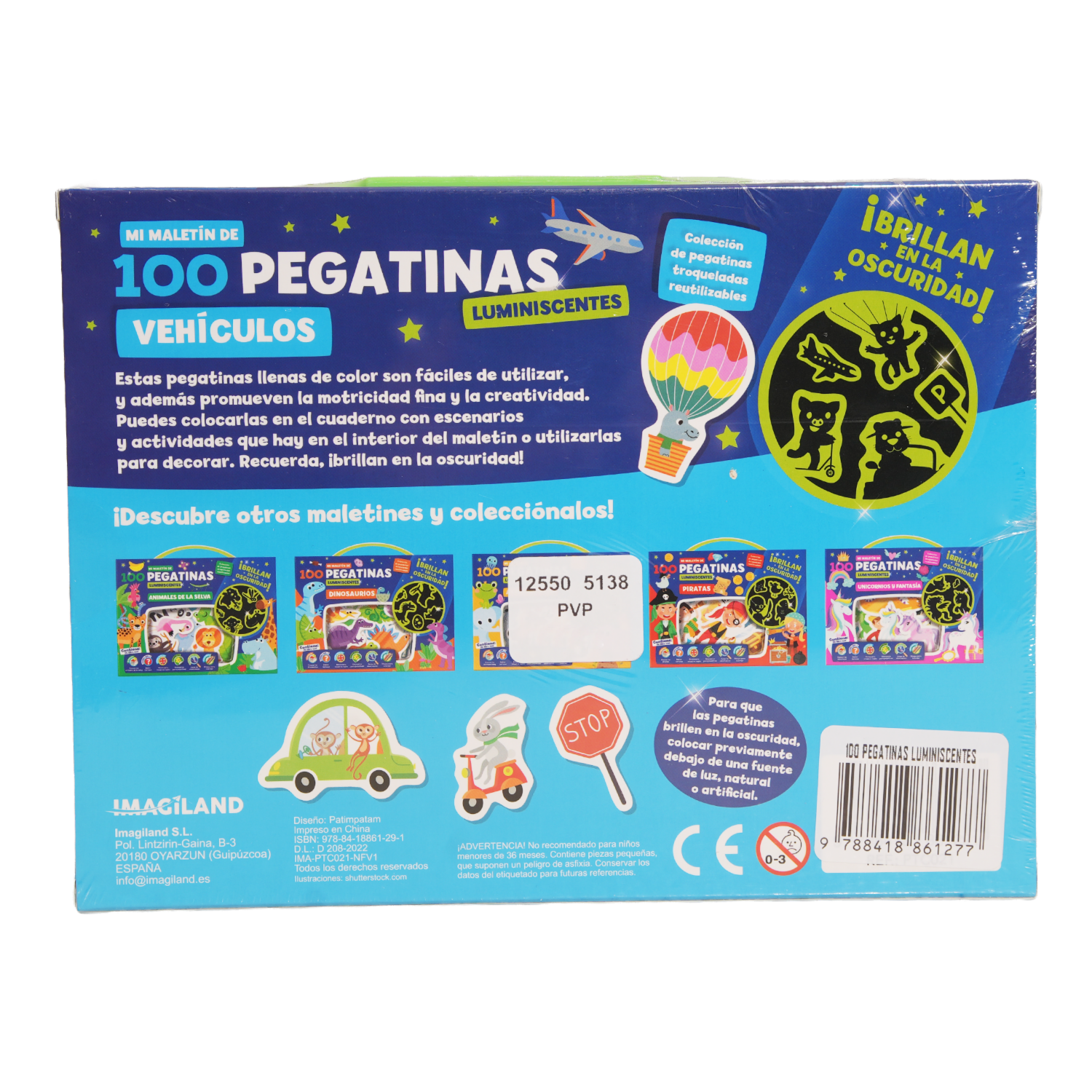 Libro Mi Maletín De Actividades 100 Pegatinas Luminiscentes IMAGILAND 16 Páginas