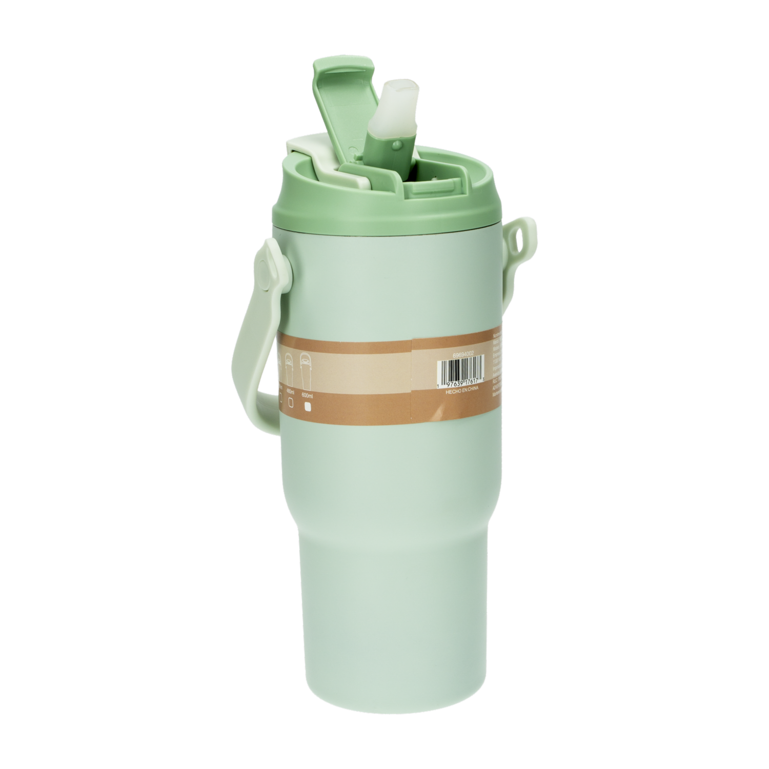 Vaso Termico Con Agarradera Menta HY3 600 Ml