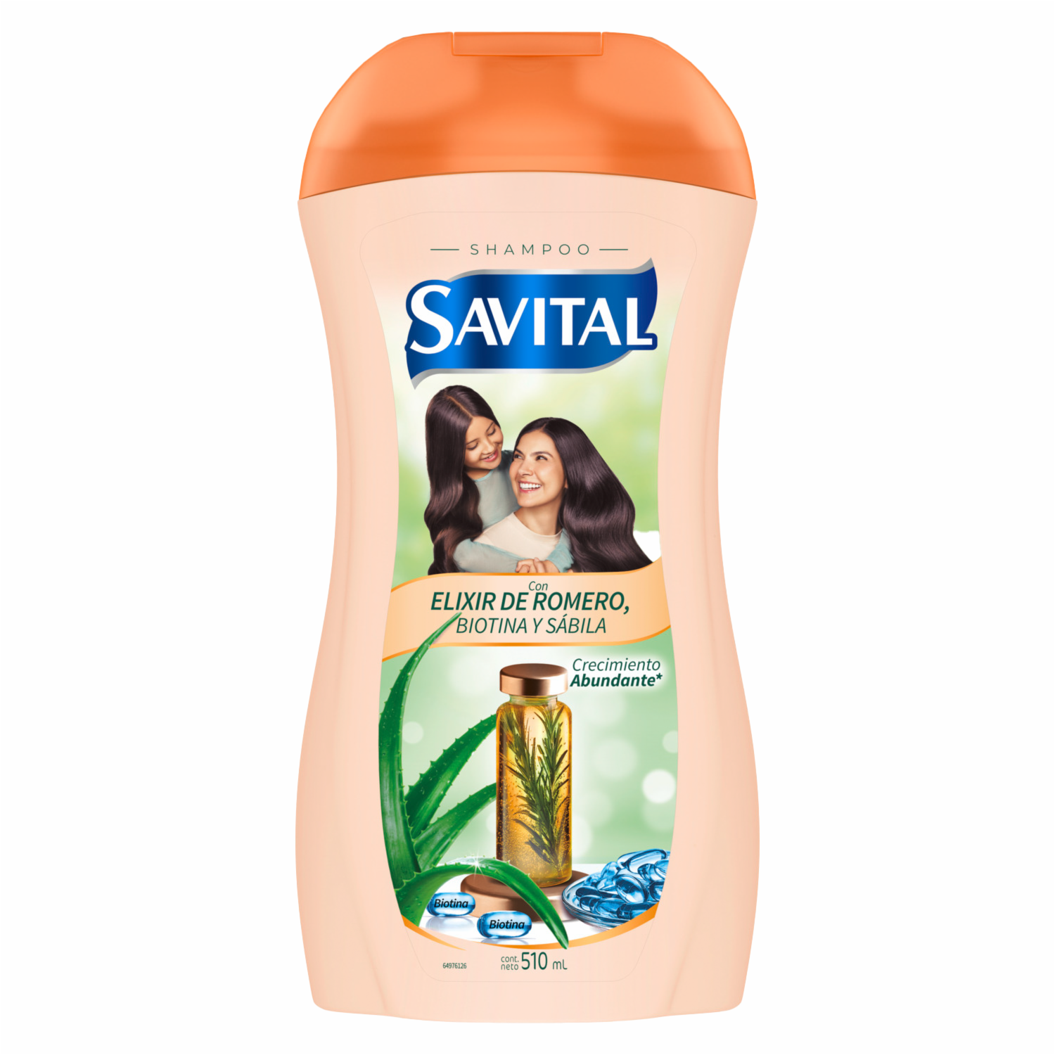 Shampoo De Cabello Elixir De Romero Crecimiento Abundante SAVITAL 510 Ml