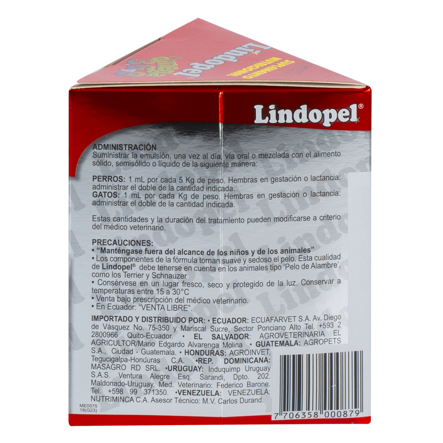 Shampoo Para Mascota LINDOPEL 120 Ml