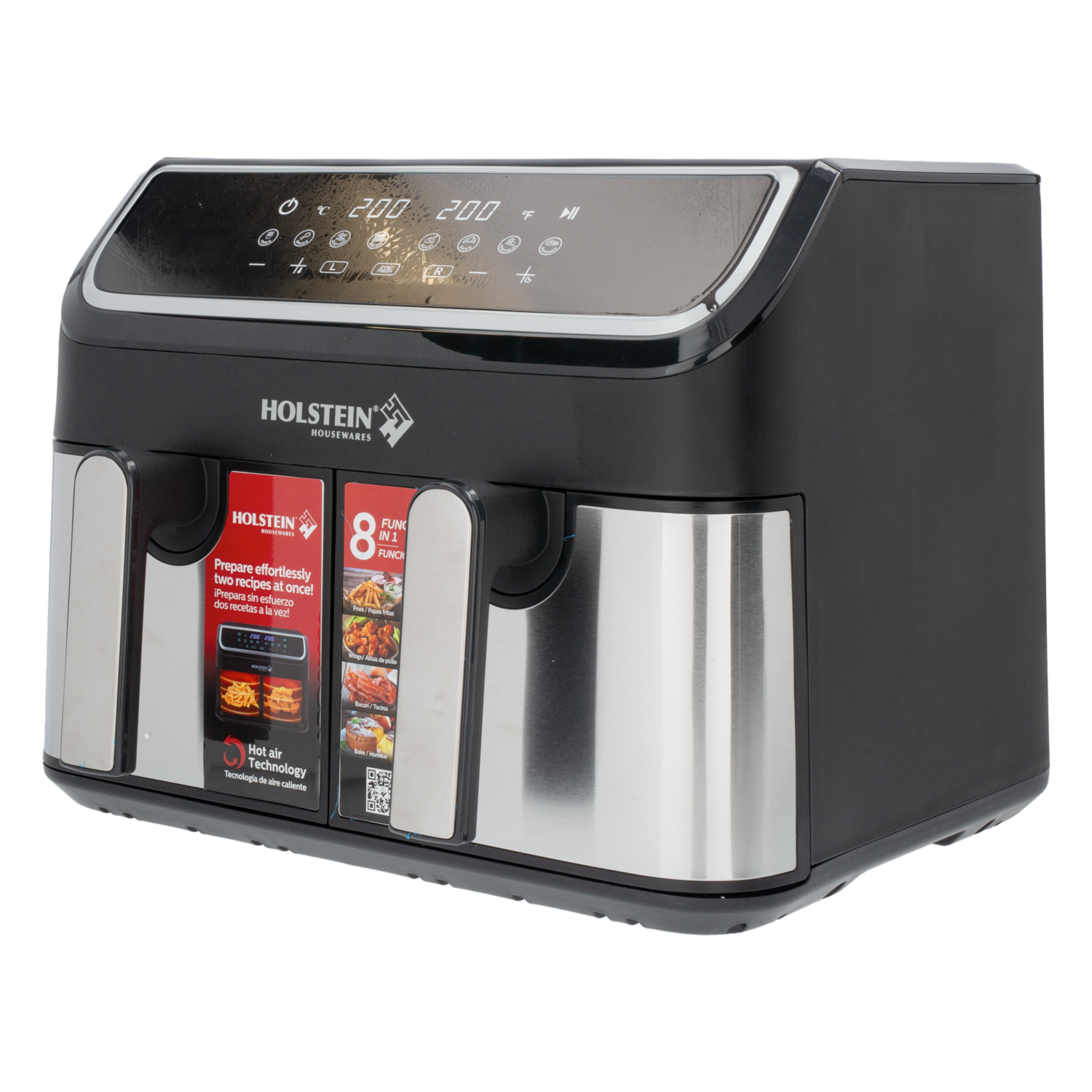 Air Fryer Digital Doble Canasta HOLSTEIN 9 Litros