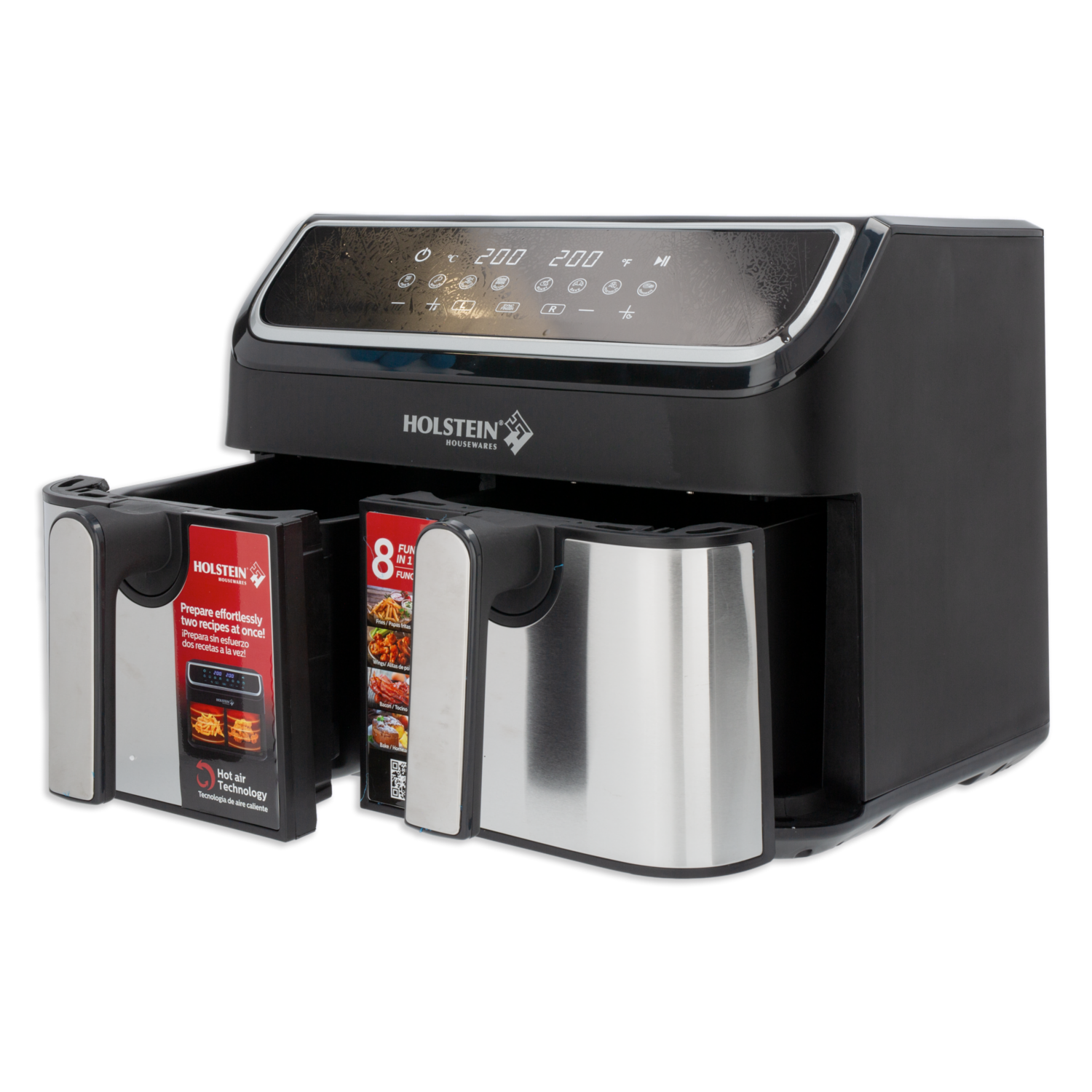 Air Fryer Digital Doble Canasta HOLSTEIN 9 Litros