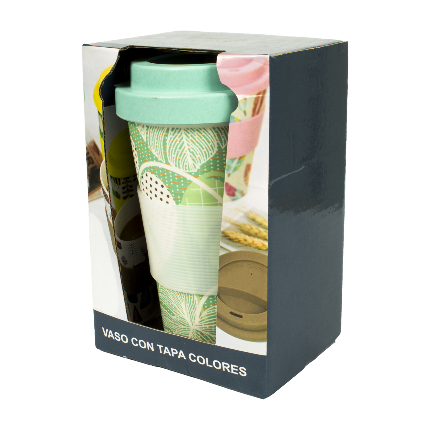 Vaso Plástico Con Tapa De Colores 350 Ml WAHFAY HF4003030232