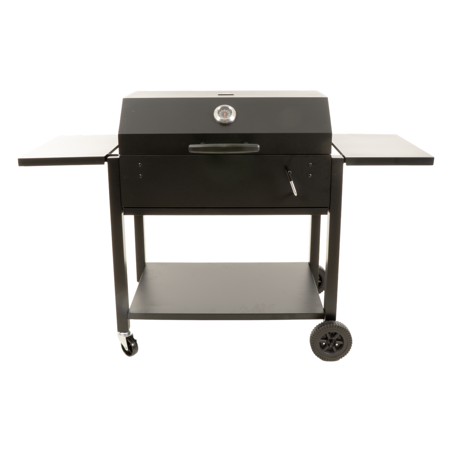 Parrilla BBQ Negra Con Tapa Y Mesas Laterales SMOCKER JOB 71.5X46.5X37 Cm