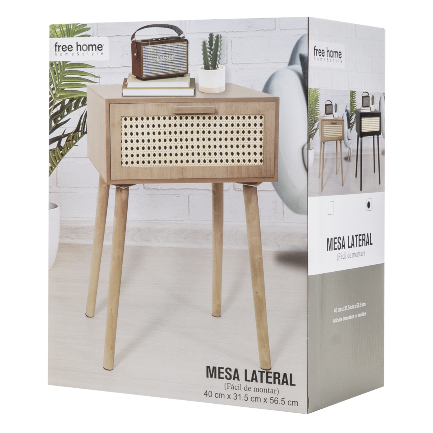 Velador Café Con Malla Beige FREE HOME