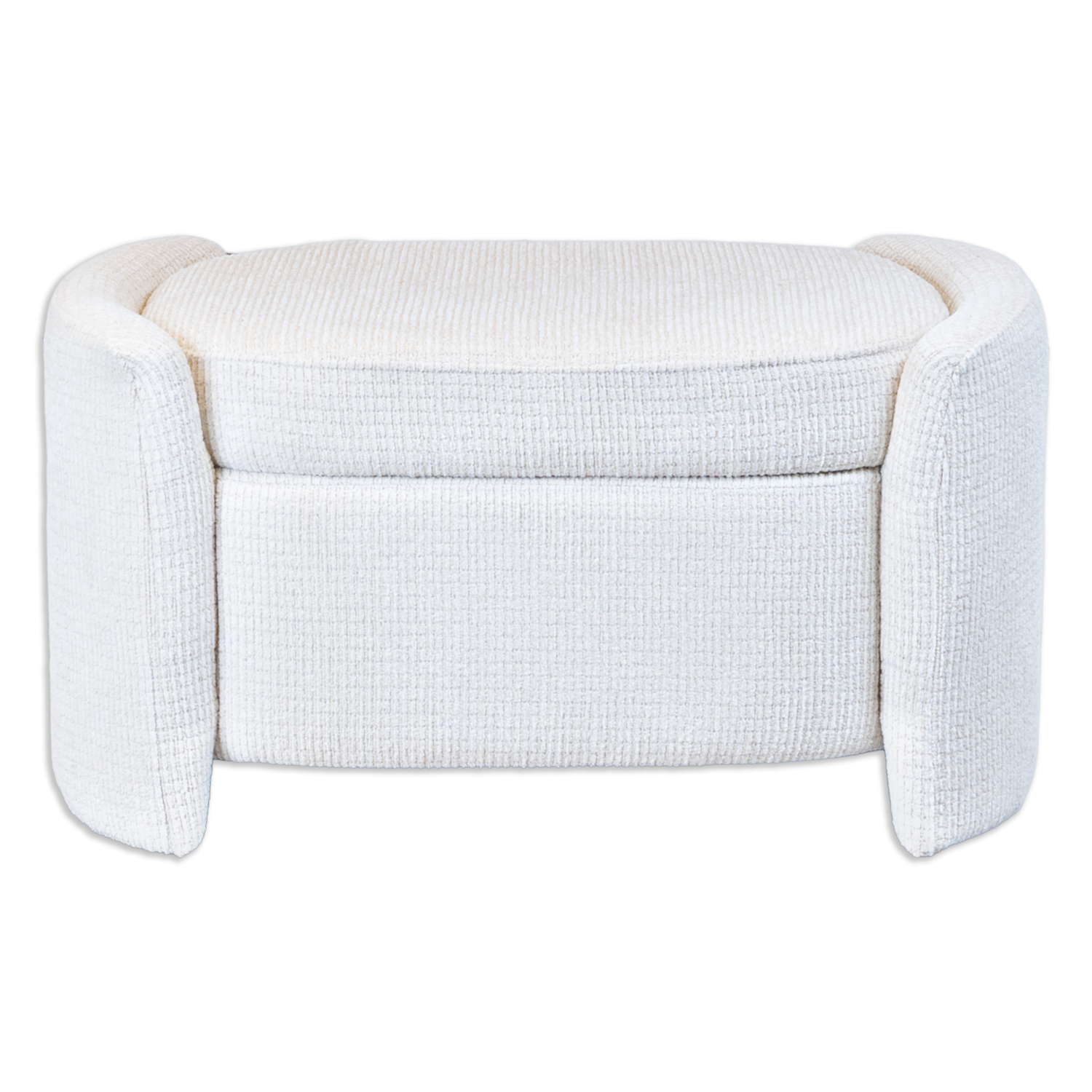 Puff Moderno Mediano Borde Curvo Gris FREE HOME