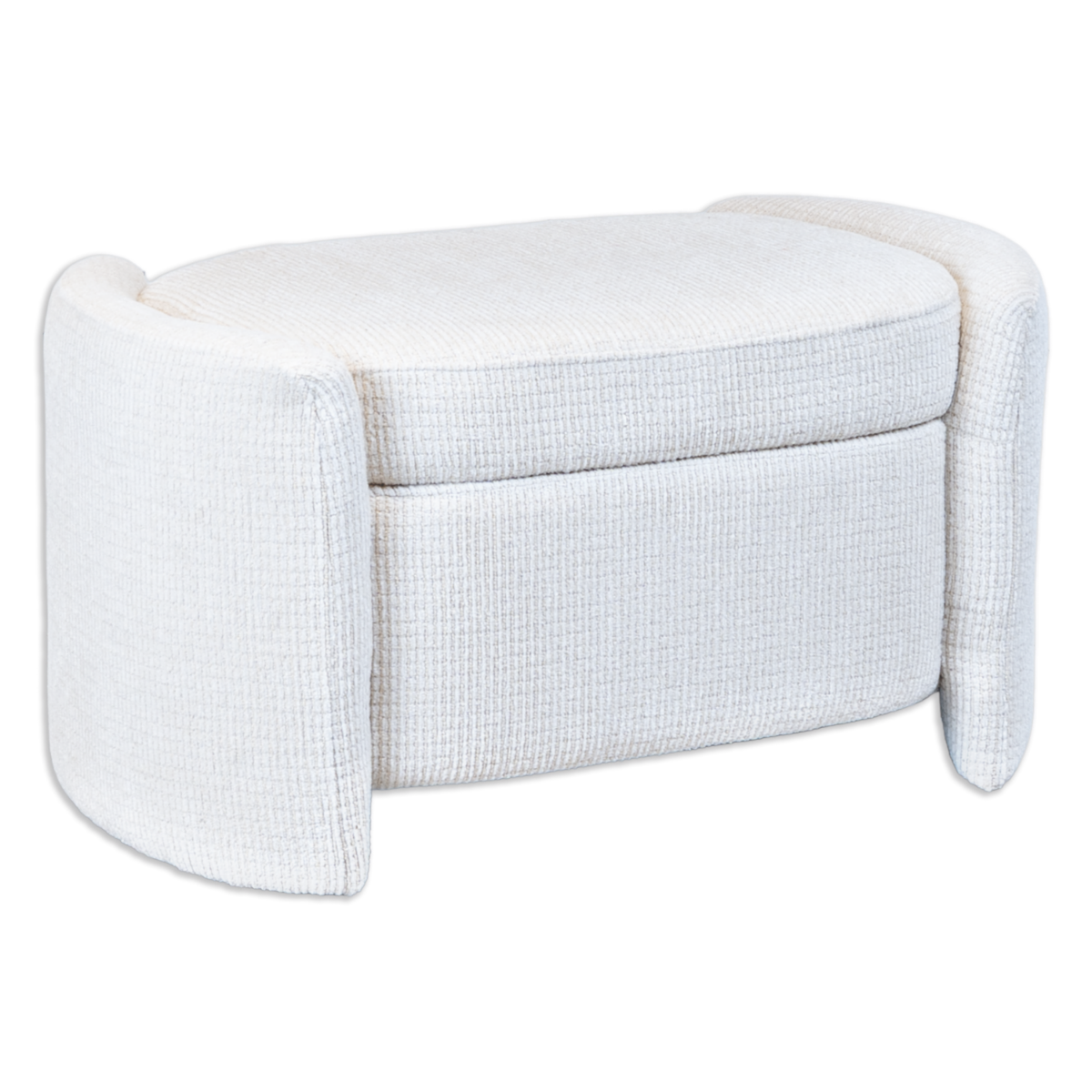 Puff Moderno Mediano Borde Curvo Gris FREE HOME
