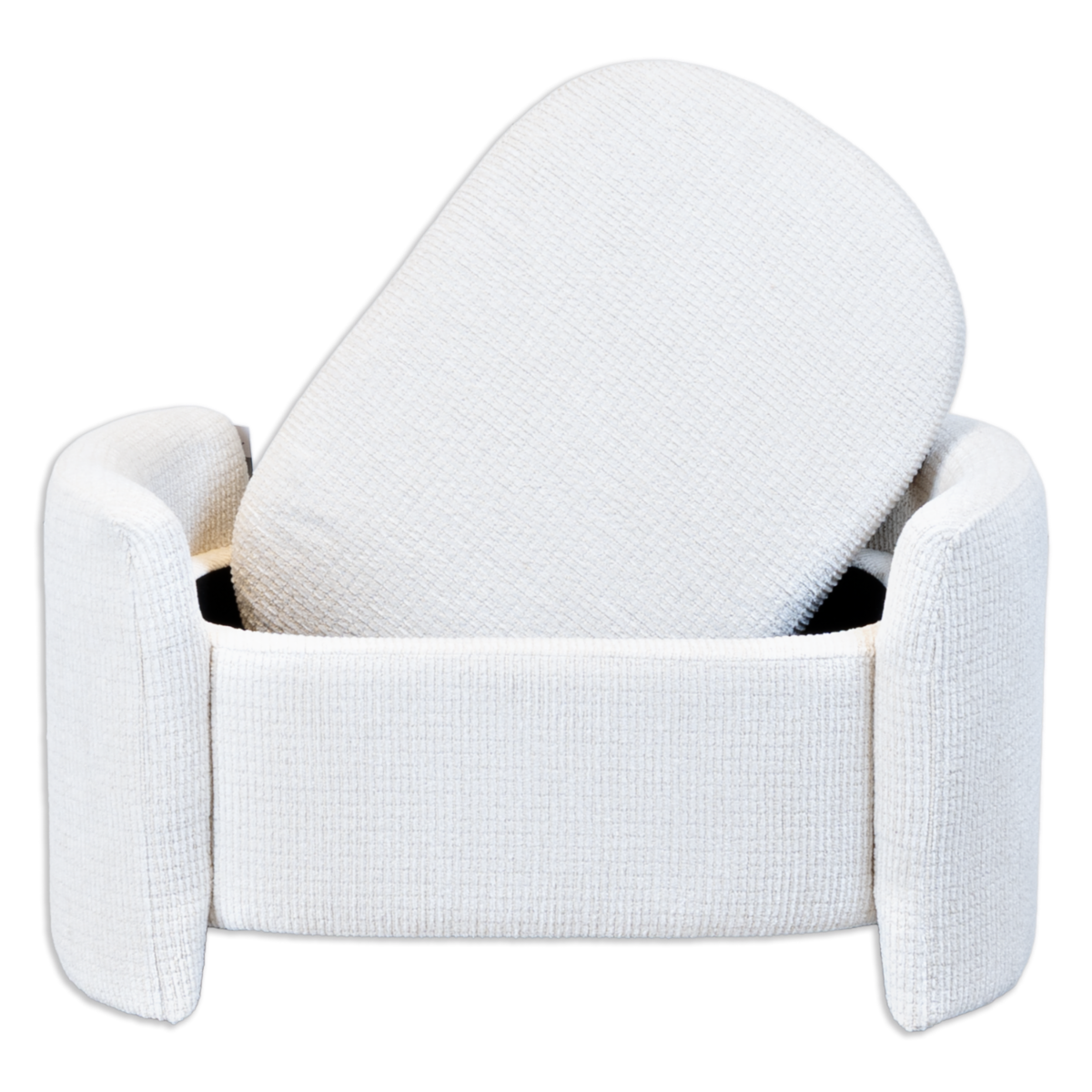 Puff Moderno Mediano Borde Curvo Gris FREE HOME