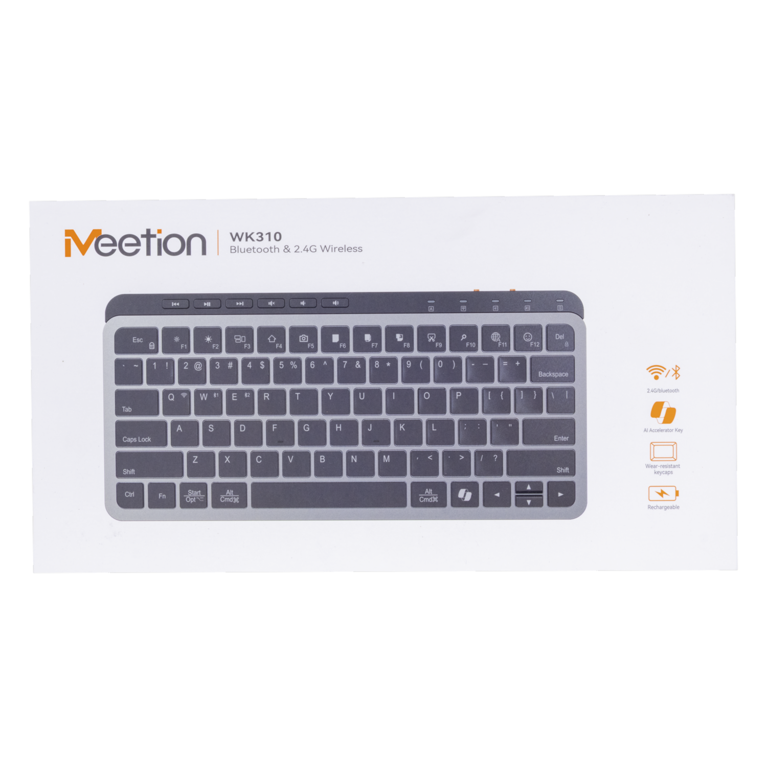 Teclado Mini Wk310 Negro MEETION Inalámbrico