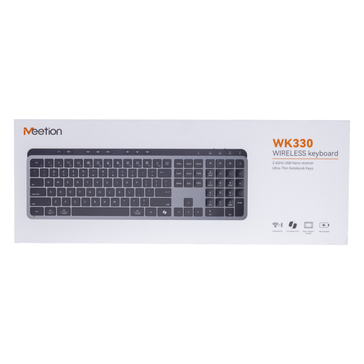 Teclado Wk330 Negro MEETION Inalámbrico