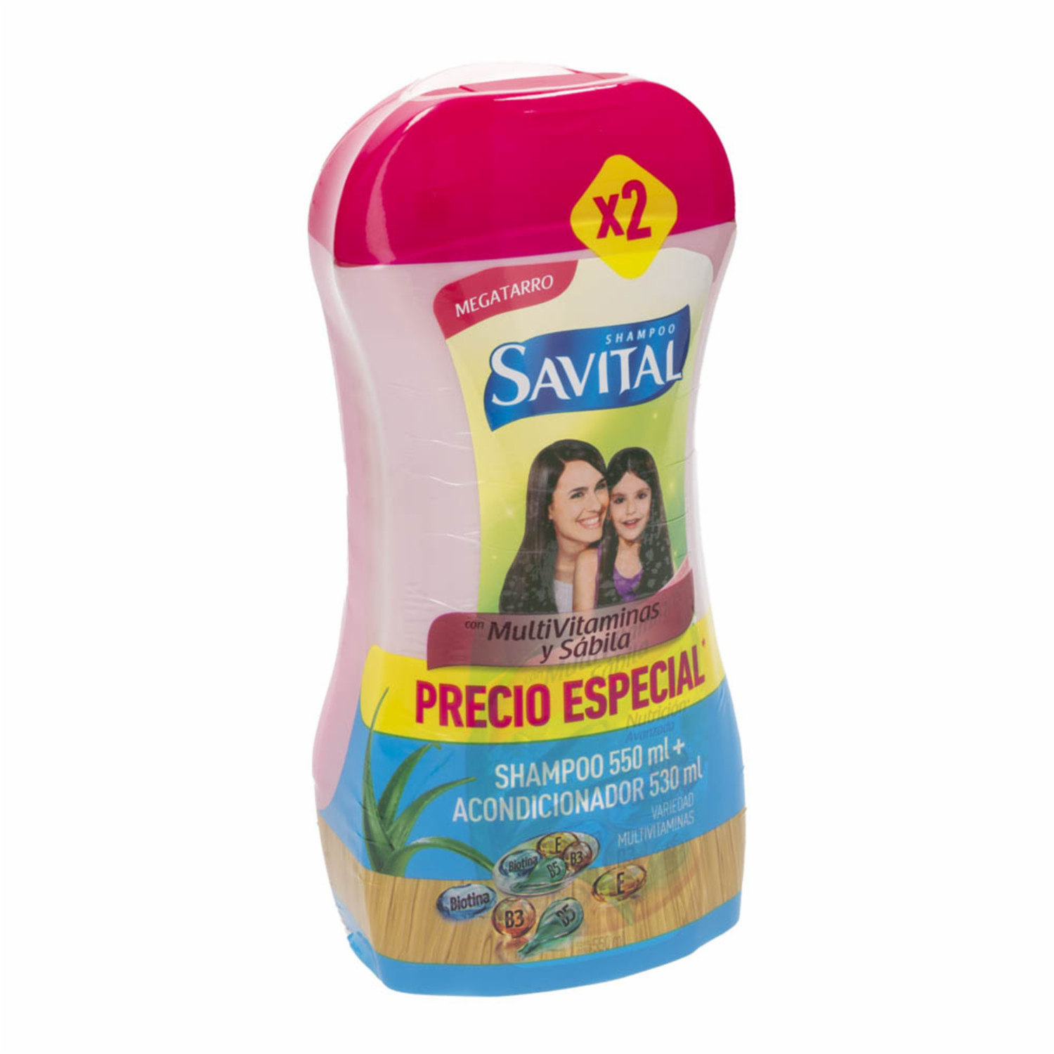 Shampoo Y Acondicionador Con Multivitaminas SAVITAL Pack 1080 Ml