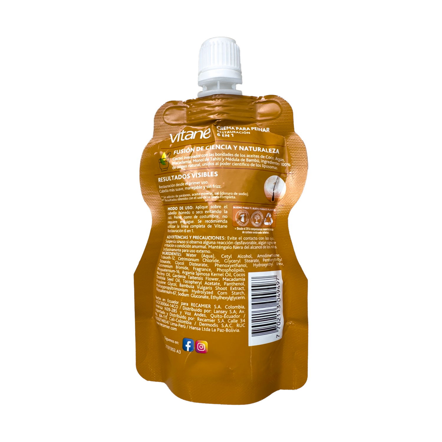 Crema Para Peinar Restauración 6 en 1 VITANE 100 Ml