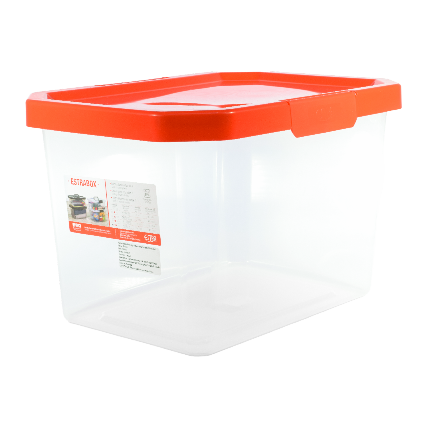 Caja Organizadora Roja ESTRA 20 Litros