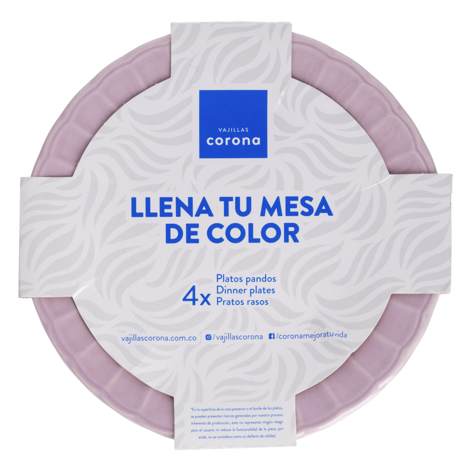 Set Platos Pando Mora Caribe 24.3 Cm CORONA 4 Piezas